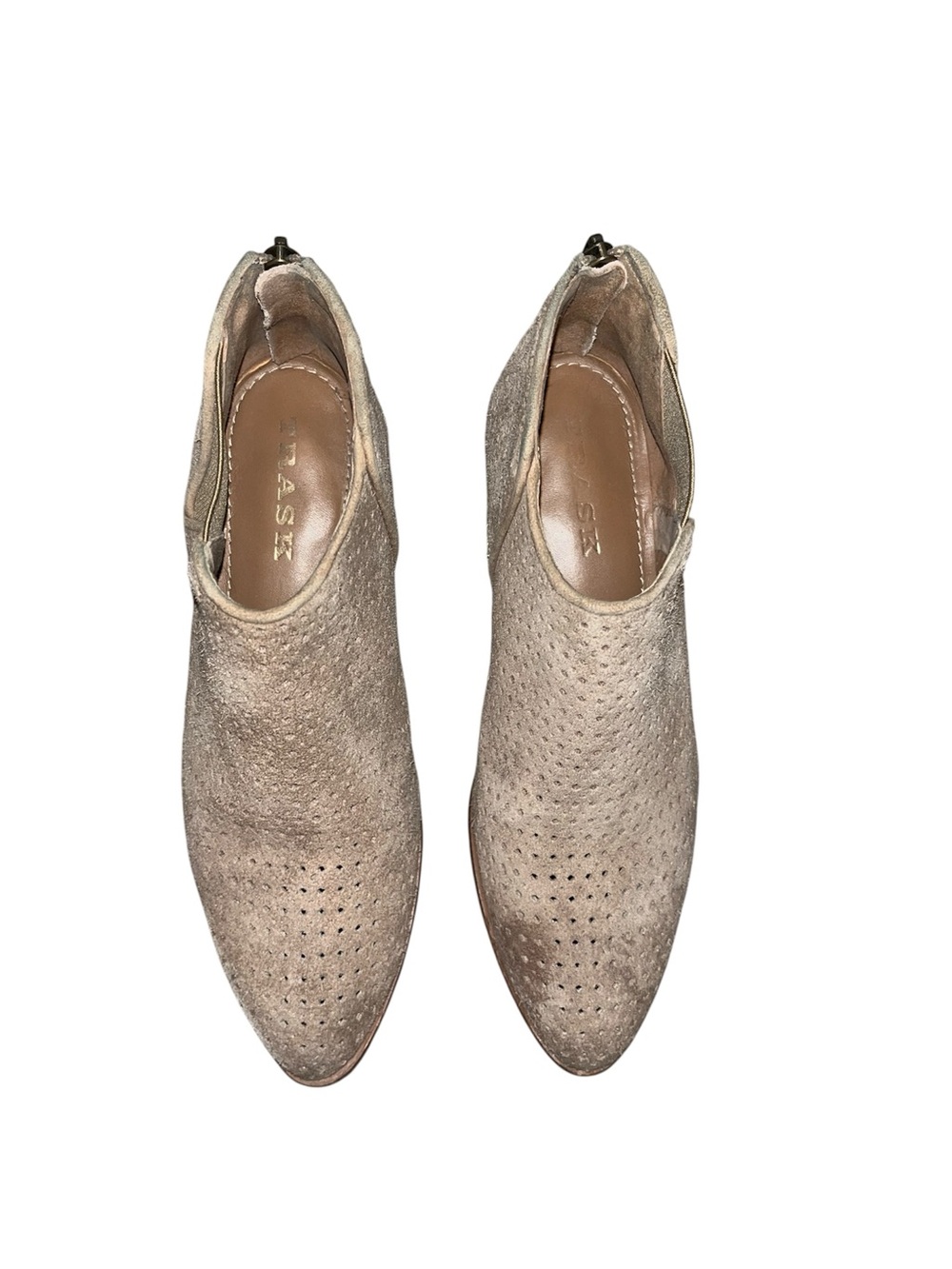 H.S. Trask Tisha Perforated Suede Ankle Booties Size 6.5M - Picture 4 of 10